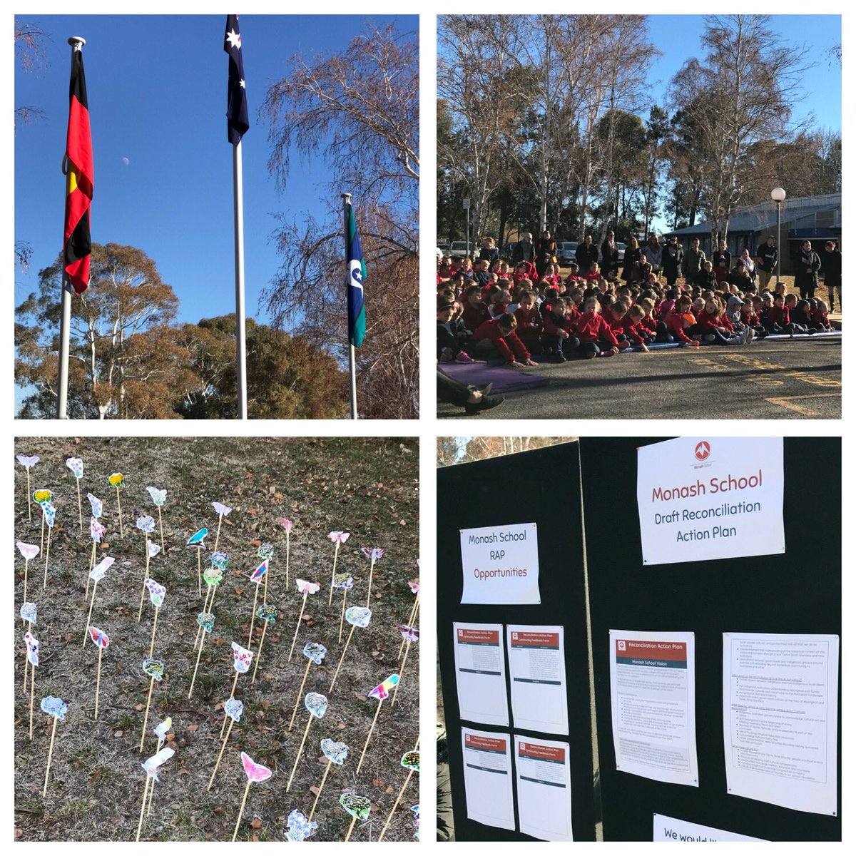 edukate_S's tweet photo. Flag raising ceremony today at Monash Primary. Stunning day. Stunning poetry. Stunning students. Stunning example of cultural belief, understanding and integrity! @DGACTEducation @DebDebeee @MissVicki2550 @YvetteSBerry @Meg_Brighton @ACTEducation https://t.co/5pK2MxKoPA
