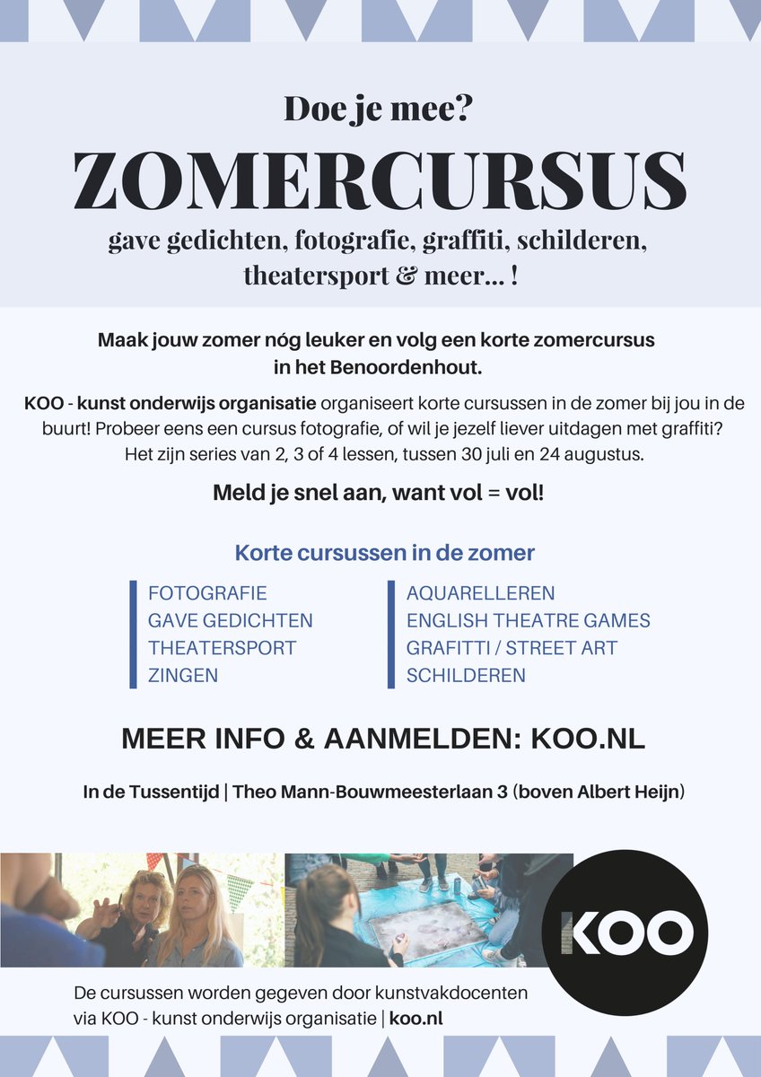 KOOdenhaag's tweet photo. een creatieve zomer? doe mee met de #zomercursus 'gave #gedichten' in #benoordenhout #schrijven #poezie
https://t.co/rqy9qO6yDw https://t.co/KNJreqpbw6