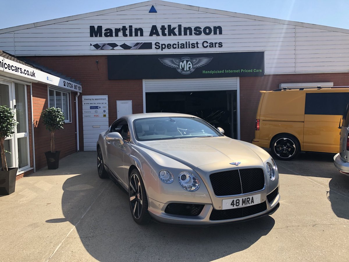 AtkinsonCars's tweet photo. Some great shots of our 2014 Bentley GT ‘S’. Finished in Extreme Silver, with two tone Beluga black and Linen leather. Mulliner specification, Huge spec - £80,750 https://t.co/peWSMFSm6z