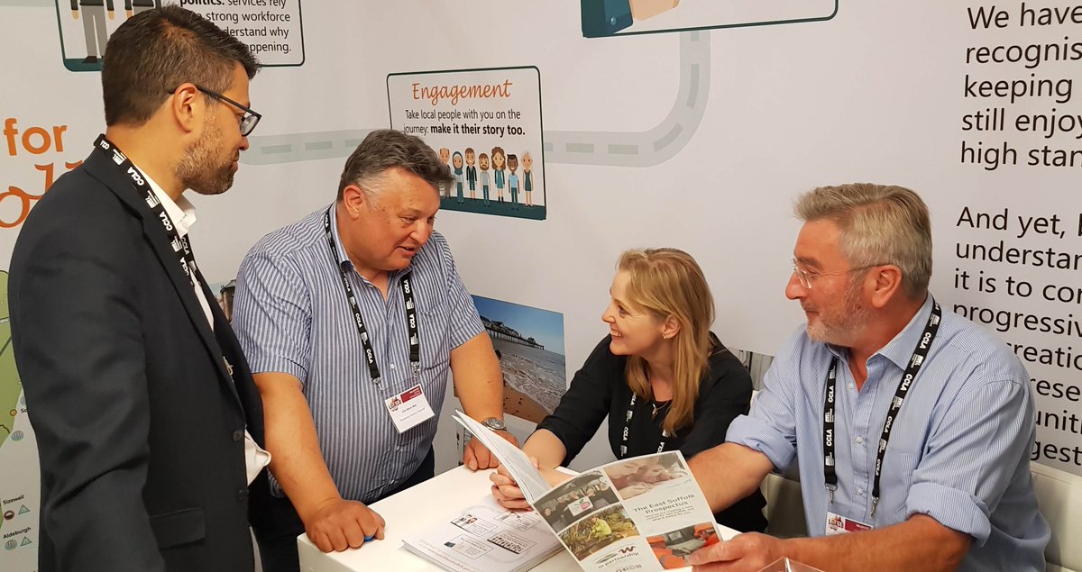 Leaders Mark Bee &amp; Ray Herring, with Director <a href="/nick_khan147/">nick khan</a>, chat to <a href="/themjcouk/">The MJ</a> Editor <a href="/HeatheratTheMJ/">Heather Jameson</a> at #lgaconf2018 about our creation of a new east Suffolk council.
The MJ is the leading magazine for decision-makers in local authorities and a great advocate for innovation!
