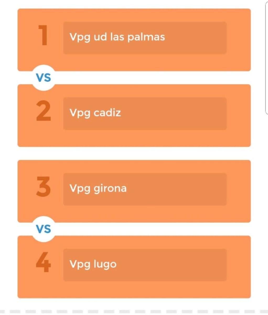 📝 TORNEO RAMÓN DE FUMANZA 

⌚️23:00h SEMIFINALES

➡ @MG_FCyVPG_LP 🆚 @VpgCadiz

➡ VPG Girona 🆚 VPG Lugo

⌚️23:30h FINAL

📌Organiza: <a href="/vpg_lugo/">VPG LUGO</a>