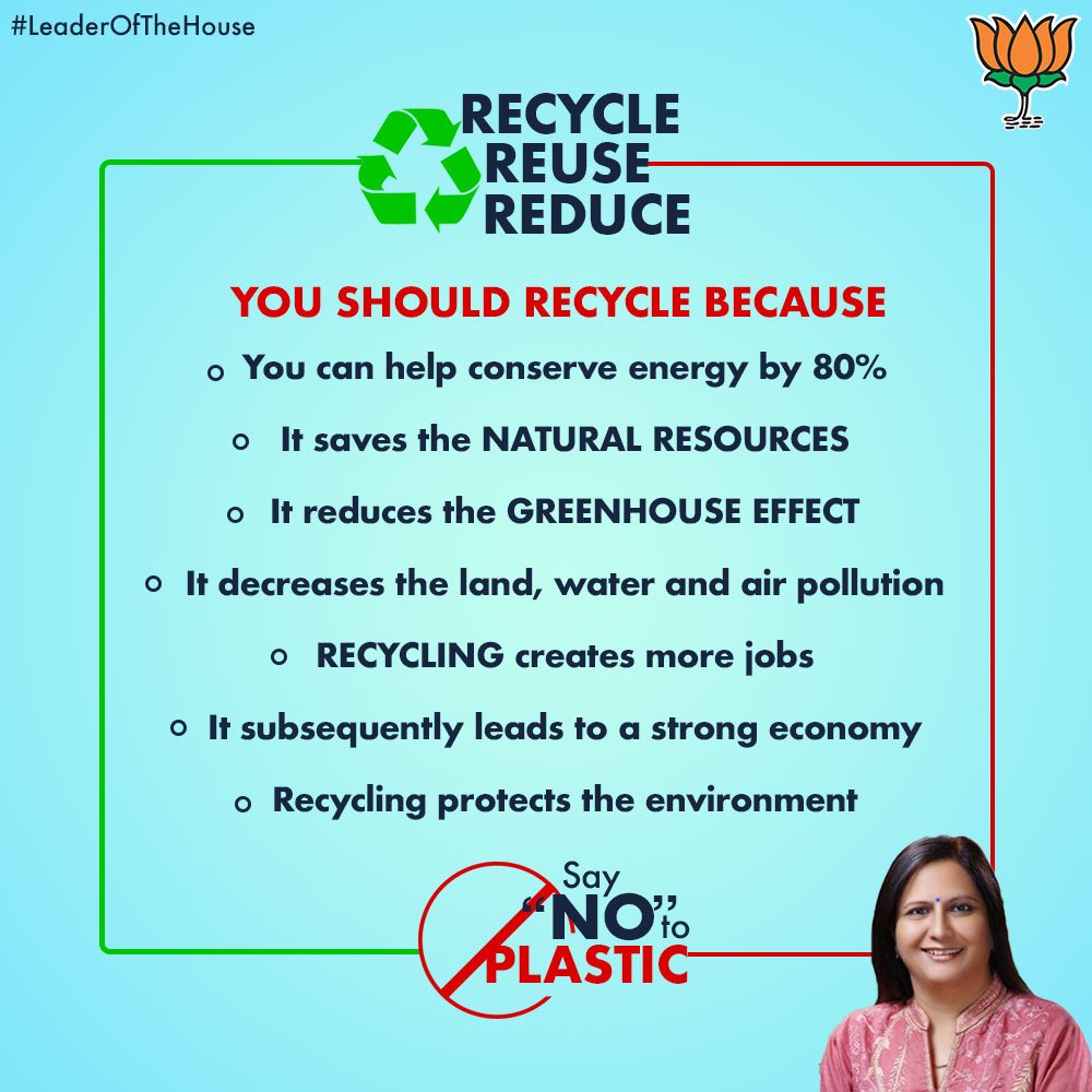 Kamaljeet Sehrawat (@kjsehrawat) on Twitter photo Let's recycle and reuse plastic products to help in diminishing production of plastic waste. #LeaderOfTheHouse #SDMC
<a href="/SDMC_Official/">SDMC_Official</a> #BJP #SaveTheEnvironment #SaveNature Let's recycle and reuse plastic products to help in diminishing production of plastic waste. #LeaderOfTheHouse #SDMC
<a href="/SDMC_Official/">SDMC_Official</a> #BJP #SaveTheEnvironment #SaveNature