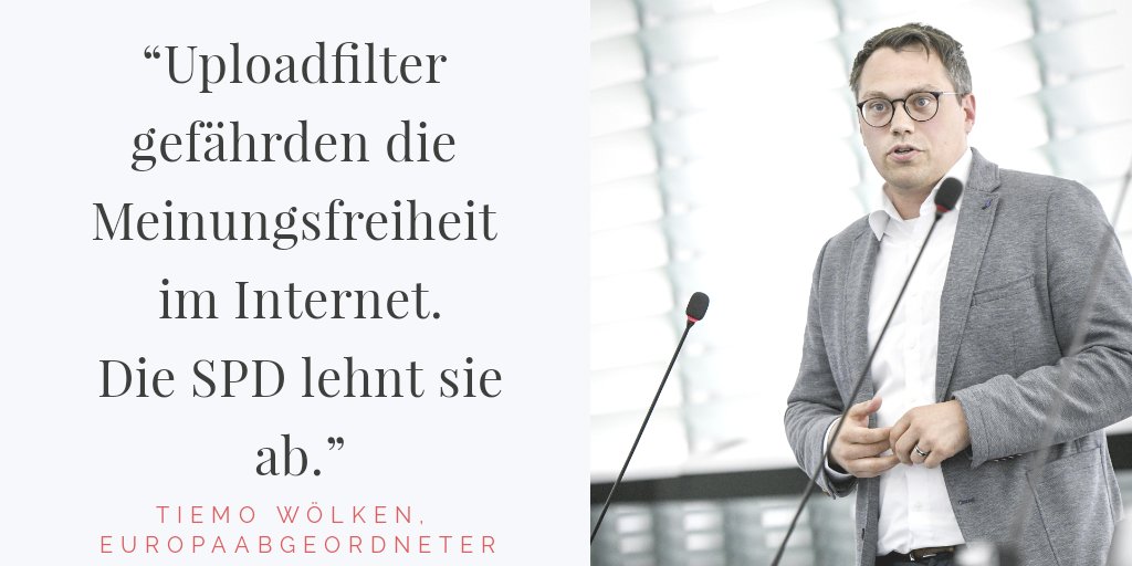 woelken's tweet image. Im #EP haben wir gerade die letzte Chance genutzt, #uploadfilter zu verhindern. Die @spdde lehnt sie zu Recht ab. Sie bedrohen Meinungsfreiheit. Danke alle BürgerInnen die ihren Protest ausgedrückt haben. #SaveYourInternet #SaveTheLink #EPlenary