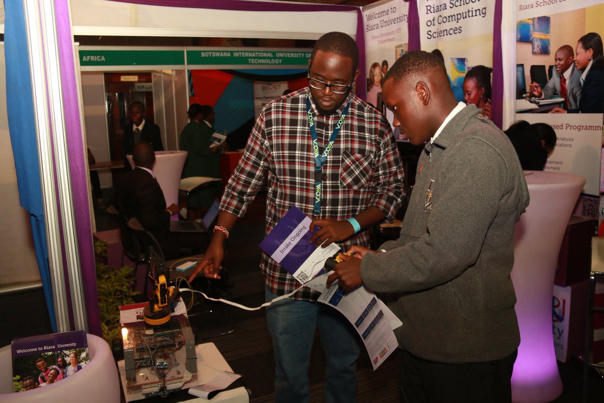 RiaraUniversity's tweet photo. The @YSTKenya Conference going down at the KICC where the School of Computing Sciences is showcasing the Riara 1 Autonomous Robot.
#NurturingInnovators https://t.co/T3IwM38CdA
