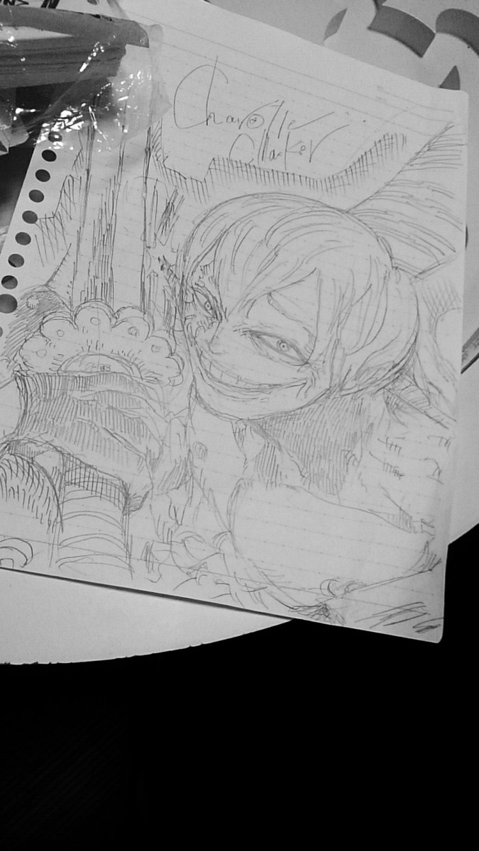 #ONEPIECE  #二次創作
自習時間に描いたクラッカー兄さん
結構上手くいった....のか? 