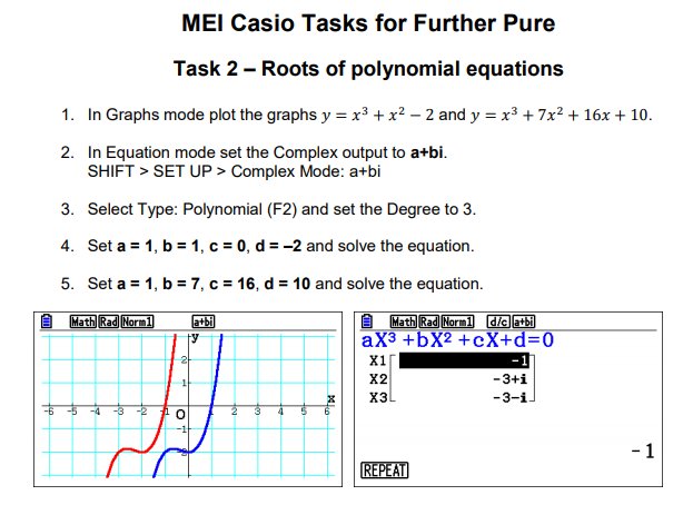 MathsTechnology's tweet photo. Just updated the @MEIMaths tasks for using @CasioMaths graphical calculators in Further Pure: https://t.co/YJR496tcTn https://t.co/CjtAQK7iSa