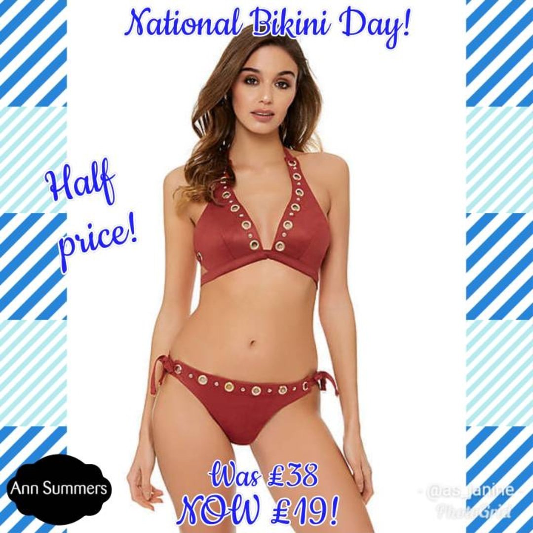 AS_Janine's tweet photo. 👙 It's National Bikini Day! 👙
Our Puerto Rico Bikini is currently HALF PRICE in the sale for just £19! Message me to order ❤️
#annsummers #nationalbikiniday #bikini #aroa #tripleboost #sale #swimsuit #Swimwear https://t.co/J38eQLGBso
