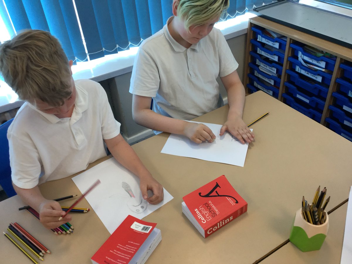 Y5SpruceClass's tweet photo. We are drawing the characters from our class book and thinking of words that best describe their characteristics #literacy #writing #adjectives #thesaurus https://t.co/NP8EKyRhTf