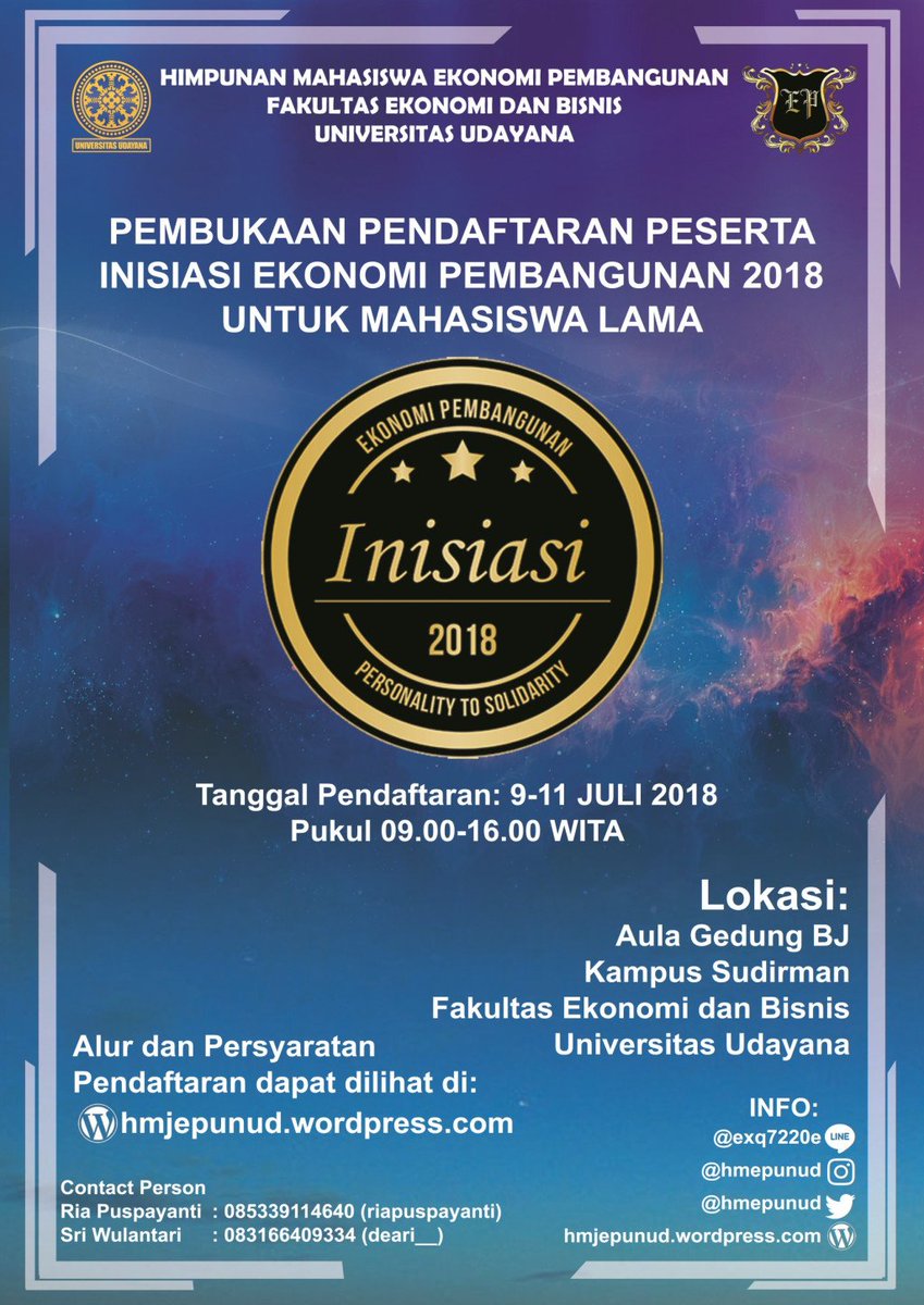 Alur Pendaftaran Inisiasi Ekonomi Pembangunan 2018 Untuk Mahasiswa Lama hmjepunud.wordpress.com/2018/07/05/alu…