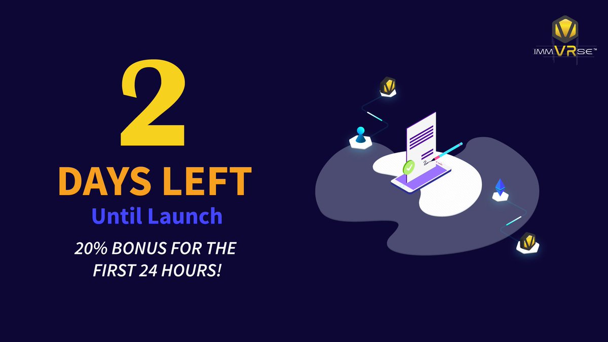 ImmVRseUK's tweet photo. JUST 2 DAYS LEFT until the official launch of our main ICO 💪

Join us on our mission to build a leading VR-Content sharing platform 🚀🚀

https://t.co/9Uj3UJRAQD   

#StayImmVRsed #ICO #VirtualReality https://t.co/JoKjFWnMN8