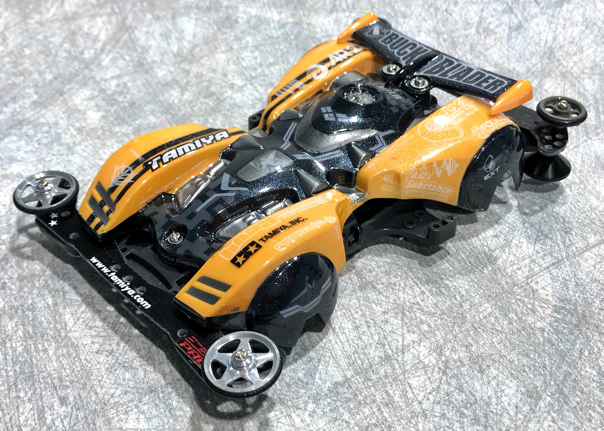 時速47kmオークションタミヤ田宮ミニ四駆塗装済みバックブレーダーカスタム完成品 リアルミニ四駆 バックブレーダー【ミニ四駆特別企画】【95532