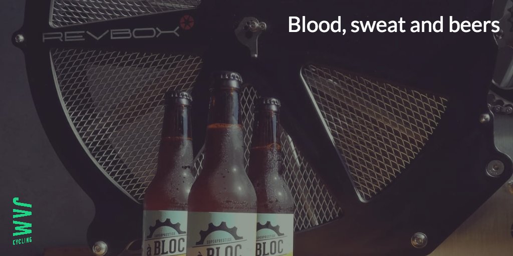 JamCycling's tweet photo. It doesn’t always have to be blood, sweat and tears. Sometimes blood, sweat and beers are needed too! We’re sure we read somewhere that beer provides the electrolytes that assist fluid balance and, believe us, you’ll need the electrolytes after a session on #RevBox. https://t.co/t3je0eejRZ