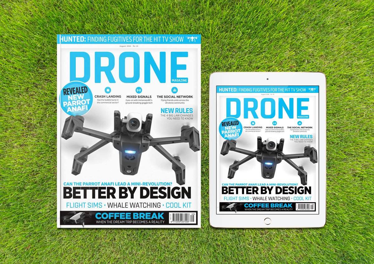 Issue 35 is out today with the #parrotanafi and more!
Print copies are available in stores (WHSmith and selected Tesco and Morrisons in the UK) and via: bit.ly/35Drone. 
It's also digital on iOS, Android, Kindle and Windows 8 devices and at pocketmags.com/drone-magazine.