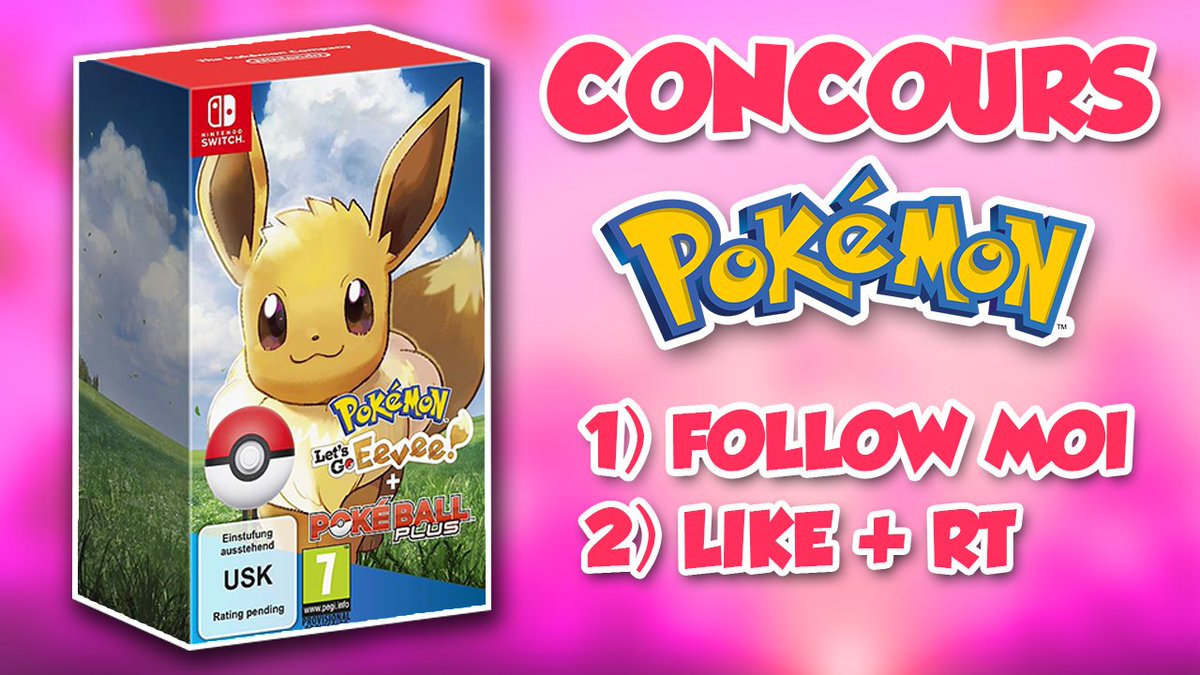 YouYouPiKaChU's tweet image. ⭐️ DERNIER CONCOURS ⭐️

Pour gagner Pokémon Let's Go Évoli+ la Pokeball Plus

➡️ Follow moi
➡️ Like + RT ce tweet

Participes également sur:

➡️ YouTube: youtube.com/watch?v=QH9NoW…

➡️ Insta (YouYou.Ista): instagram.com/youyou.insta/

Résultats samedi 7 juin