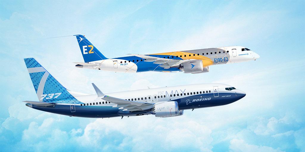 Boeing's tweet image. RELEASE: Proud to build on our partnership with @embraer in a proposed joint venture of Embraer’s commercial aircraft and services business. We will accelerate aerospace growth together. 

Learn more: bit.ly/2Ntg9vU
