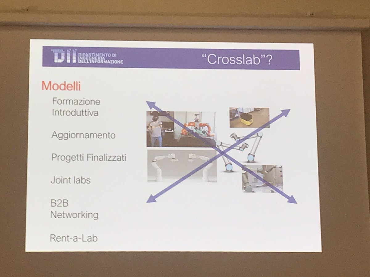 AMagliocchi's tweet image. I #Crosslab come luoghi di collaborazione interdisciplinare e centri di #competenze. Il prof. @AntonioBicchi illustra possibili modelli di interazione tra #università e #aziende