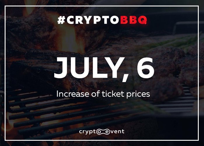 joly_jole's tweet photo. July, 6: increase of tickets prices for #CryptoBBQ
Dear friends, we raise prices for all types of tickets this friday. Do not miss the chance to buy tickets with old prices: standard-5990 rubles, business -11 990 rubles, VIP-27 990 rubles .

https://t.co/oaKa6STItr https://t.co/CmSMkZK2Ff