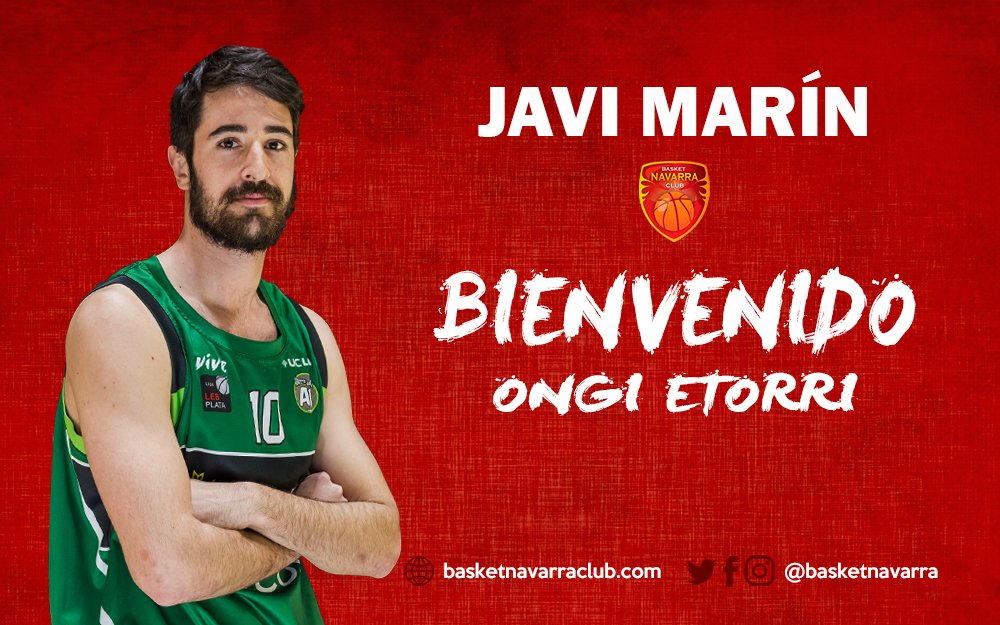 OFICIAL | #Fichaje
Javi Marín (<a href="/jvrmarin14/">javier marin</a>), un refuerzo de nivel para el juego exterior de Basket Navarra. ¡#Bienvenido! #OngiEtorri!

➡️ bit.ly/2Nqk3pr