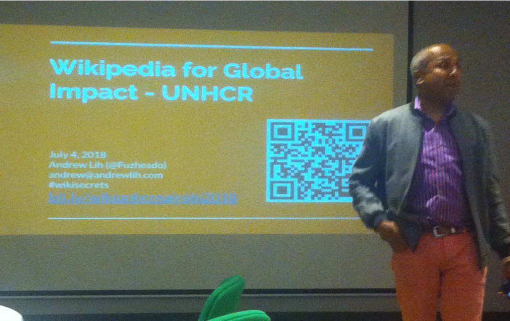 KaraniDavid's tweet photo. The power of wikipedia is dessert after lunch. @fuzheado taking over from @sree #UNHCRlearns https://t.co/mrzg2Tabrb