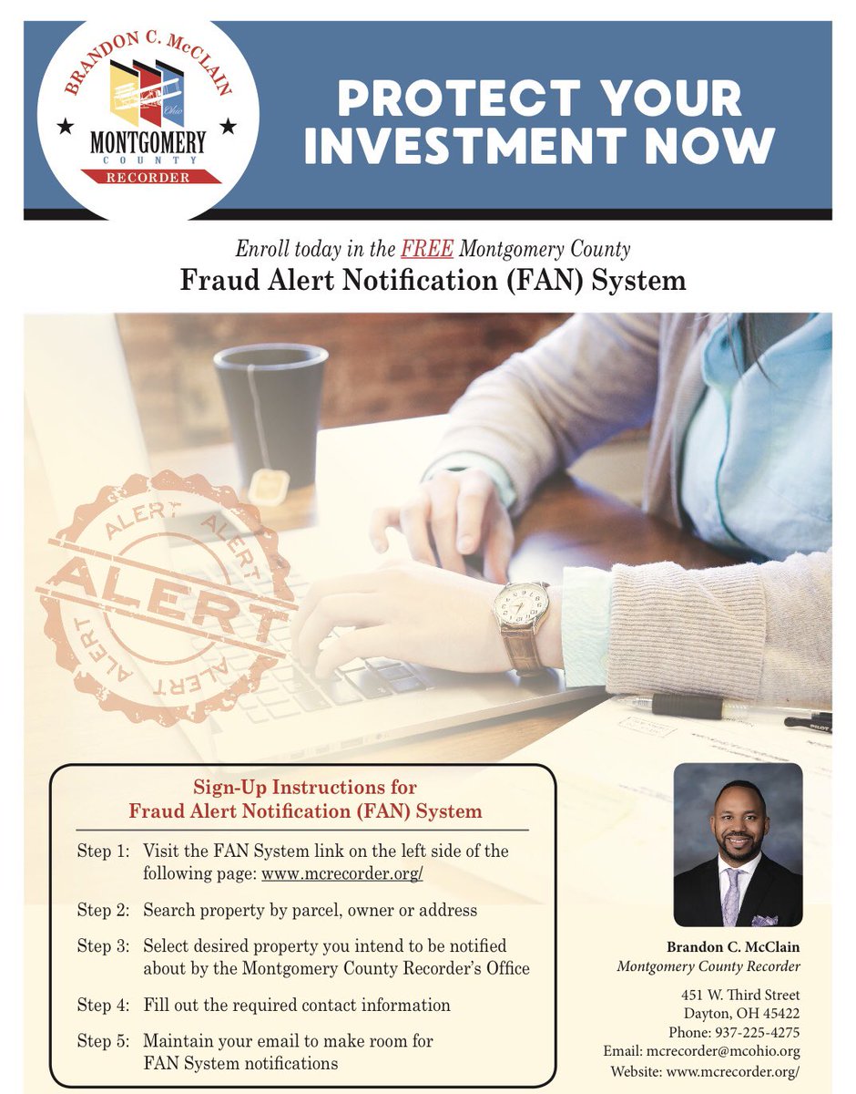 BrandonCMcClain's tweet photo. RT to help residents throughout Montgomery County protect their homes against property deed scams like the one for which Dale Inman was indicted. #FANSystem #ProtectYourInvestments https://t.co/3owlqhaM7Y