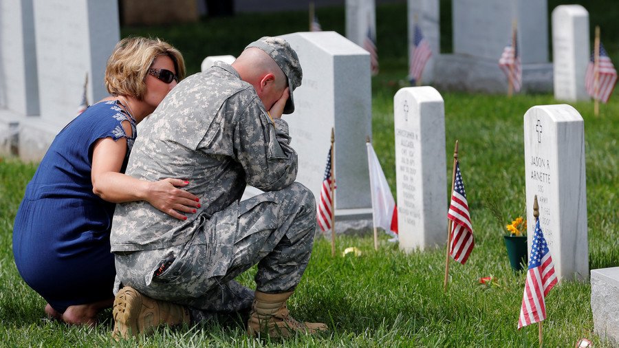 RT_com's tweet photo. US Iraq war veteran: ‘To prevent veterans’ suicide, US should stop waging wars across the globe’ https://t.co/FGiuyEZgnL https://t.co/hu4327WJfm