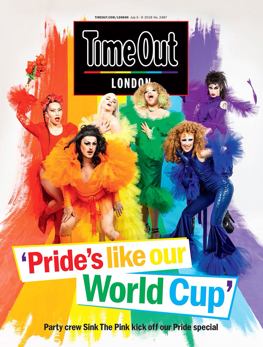 TimeOutPics's tweet image. LOVE this week's cover! @SinkThePinkLDN #Pride2018