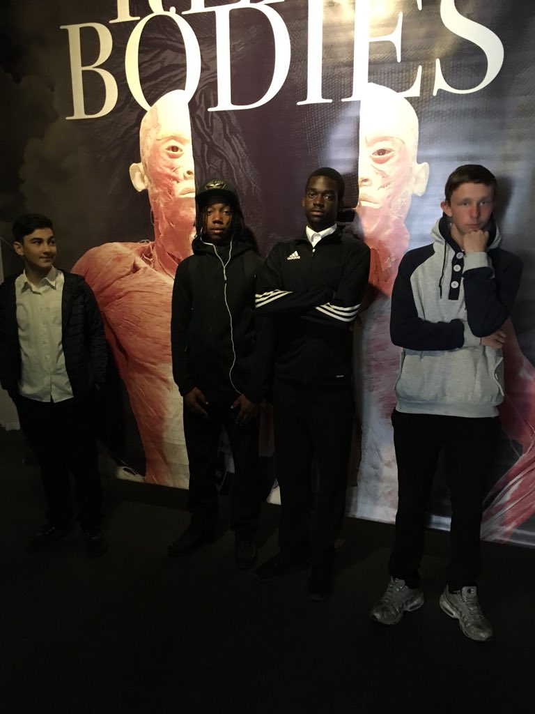 cobskings's tweet photo. Pupils taking learning outside of the classroom today at the amazing Real Bodies exhibition. What a Science lesson! Absolutely fascinating... https://t.co/6Talh2inK1
