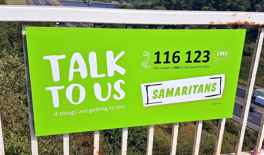Swann Graphics (@swanngraphics1) on Twitter photo Usually signs become part of the background but hopefully today's job for <a href="/samaritans/">Samaritans</a> fitted to the railings up on Scammonden Bridge above M62 might make a massive difference to someone's life one day. #itsoktotalk #MentalHealthMatters #mentalhealth Usually signs become part of the background but hopefully today's job for <a href="/samaritans/">Samaritans</a> fitted to the railings up on Scammonden Bridge above M62 might make a massive difference to someone's life one day. #itsoktotalk #MentalHealthMatters #mentalhealth