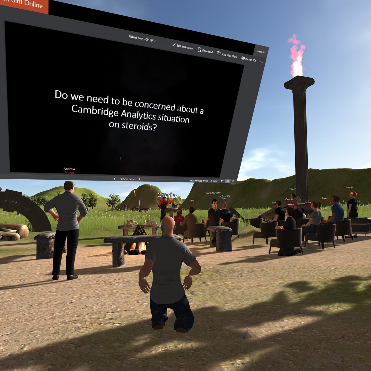 steve_bambury's tweet photo. Fascinating presentation from @bobfine about the potential rise of #cybercrime within #VR - what an amazing addition to the #CPDinVR anniversray lineup.
#esafety will soon become #vsafety folks... #ARVRinEDU https://t.co/0Ckfn8tYGl