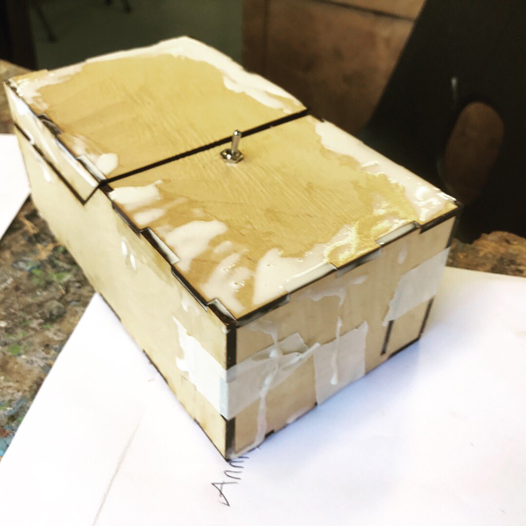 theDTguy's tweet image. I don&apos;t think this student used enough glue? I can still see some wood left!!! #uselessbox
