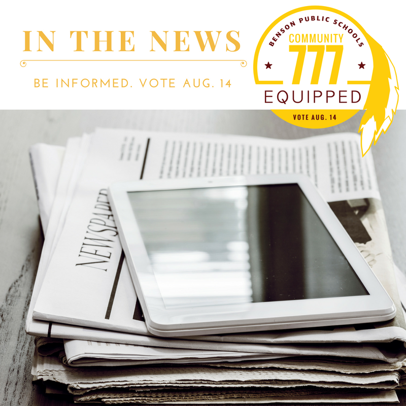 BensonBraves777's tweet photo. NEWS COVERAGE: Get caught up the media coverage of school bond referendum here: https://t.co/khm5tP93gr #CommunityEquipped #VoteAug14 https://t.co/E4aRh6fqVK