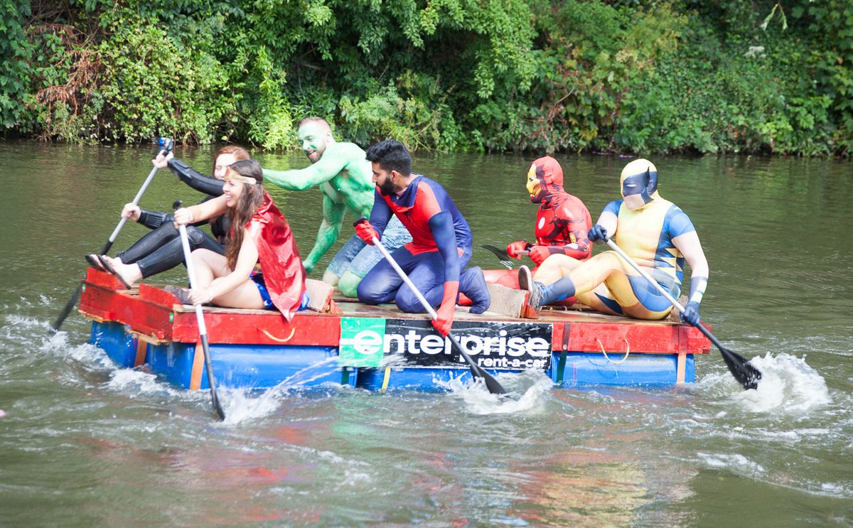 VicQuayle's tweet photo. The Raft Race will go ahead as planned with a 3.00pm start at Millmead, finish at the Waterside Centre. We hope to have a large screen at the end so we can track the footy. https://t.co/PKsCRWk58F
