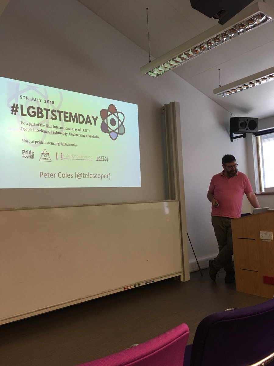 On my first keeping in touch Day during parental leave and so happy to be at the first #LGBTSTEMDay event with the fabulous <a href="/telescoper/">terrain glitch</a> and <a href="/Cookie24/">cookie23</a>