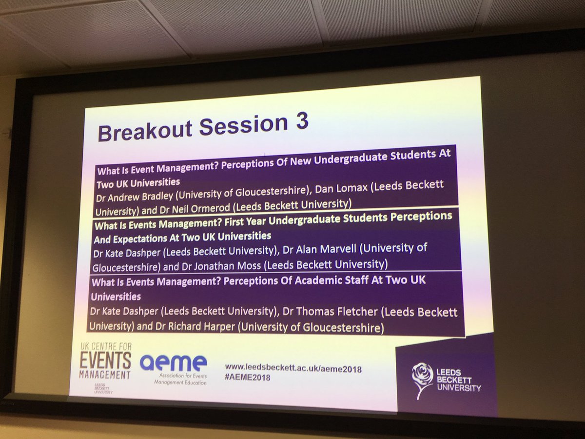 AlanMarvell's tweet photo. What is #eventmanagement ?Exploring perceptions of new undergraduate students at @uniofglos @leedsbeckett @AEME_EventsEd #AEME18 #eventprofs #eventseducation https://t.co/kTe9JbkUtR