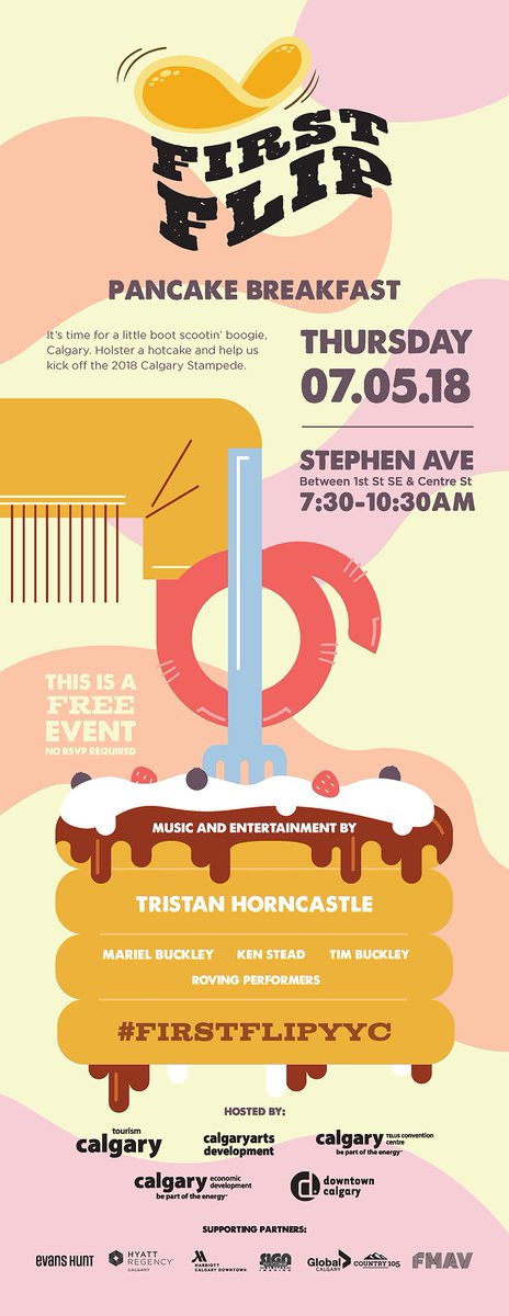 CalgaryArtsDev's tweet photo. What day is today? It's PANCAKE DAY and we're bringing the entertainment! π€ π₯πΈ
Join us on Stephen Avenue Walk (just outside the Calgary TELUS Convention Centre) and enjoy the first pancake breakfast of the Stampede season. #firstflipyyc #yycarts #yycLCL https://t.co/dykZsN5hpP