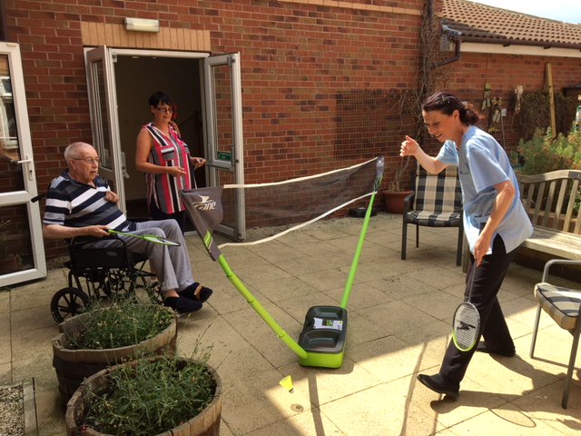 AstonbrookCare's tweet photo. #ByronLodge residents have caught the #wimbledon2018 bug! Various ball games throughout the home followed by summer fruits pudding for later 🎾😋🎾 https://t.co/ndnED49R3c
