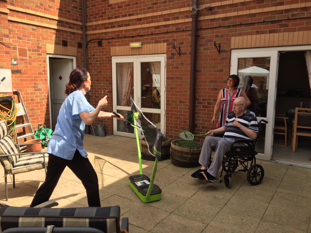 AstonbrookCare's tweet photo. #ByronLodge residents have caught the #wimbledon2018 bug! Various ball games throughout the home followed by summer fruits pudding for later 🎾😋🎾 https://t.co/ndnED49R3c