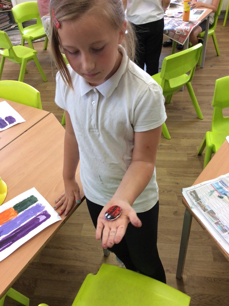 MerseyYear2's tweet photo. Owls have had a wonderful afternoon decorated rocks and learning to mix paints in #art @MerseyPrimary https://t.co/V2lAcYfGc3