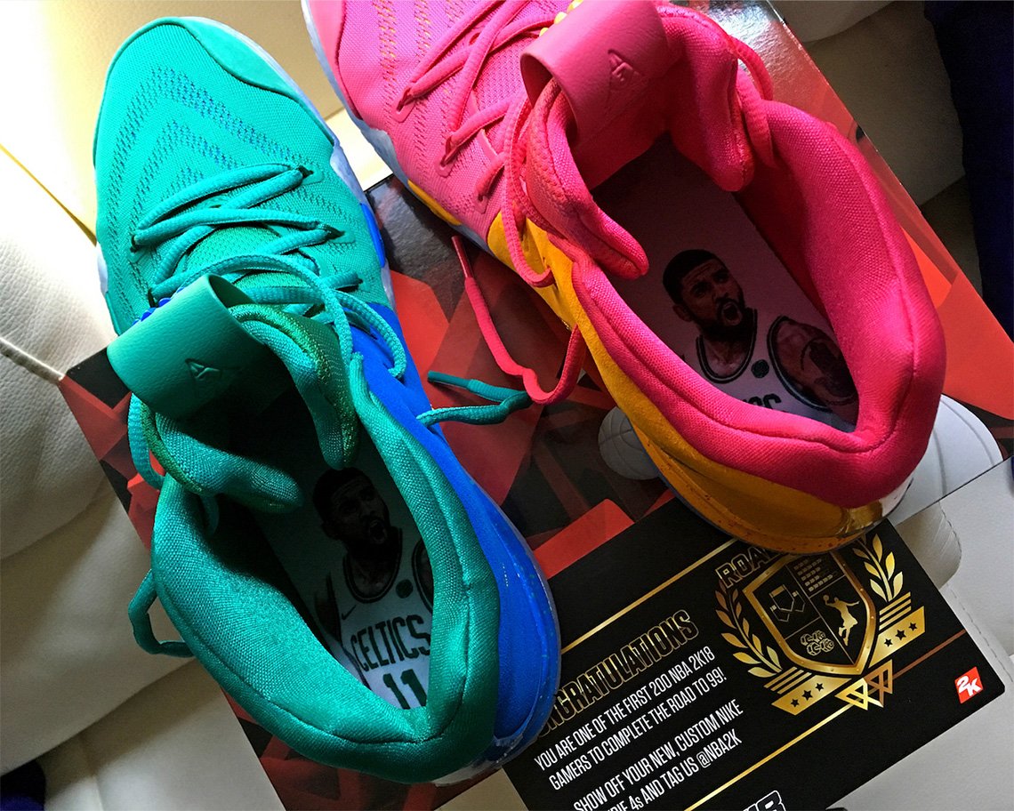 brkicks's tweet photo. Nike sends out 200 pairs of limited edition Kyrie 4 "NBA 2K"

📸 @imsobrooklyn https://t.co/gc6BcQuQT8