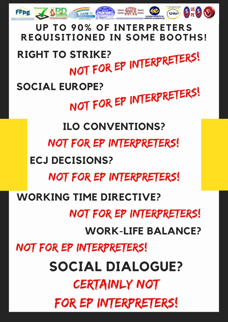 Social dialogue ? Not for EP interpreters ! #WeWontBeMuted #1nt #EPinterpreters