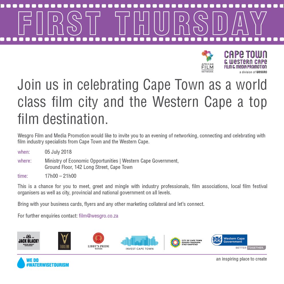 RhapsodyREC's tweet photo. Rhapsody representing at the Wesgro First Thursday Film industry evening. https://t.co/tnJN20YzO3