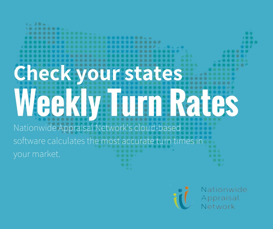 NationwideAMC's tweet photo. Have you checked your states turn times for this week? #turntimes #appraisals #NANtechnology https://t.co/EiFSa7wUTK https://t.co/Dhde5raT15