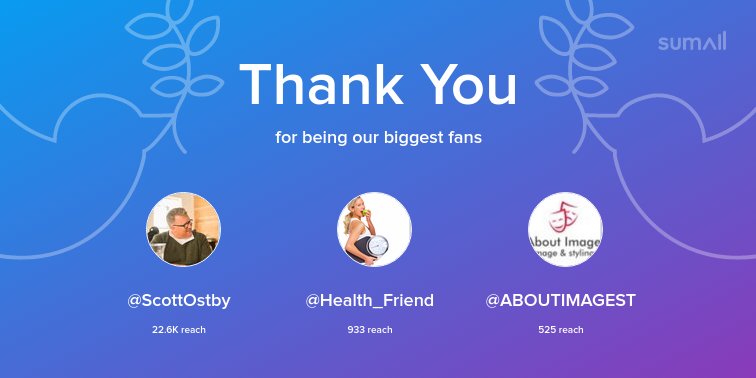 ColleenMHammond's tweet image. Our biggest fans this week: @ScottOstby, @Health_Friend, @ABOUTIMAGEST. Thank you! via sumall.com/thankyou?utm_s…
