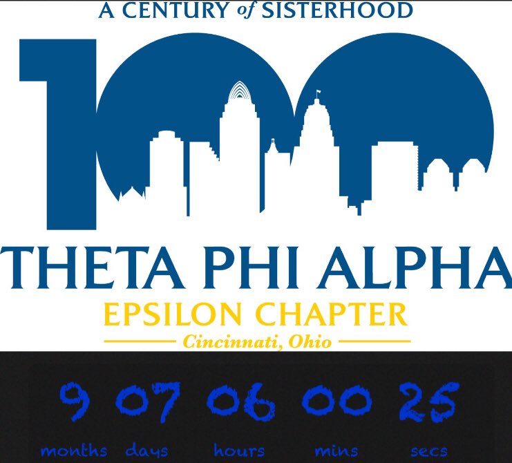 TPACincyAlumnae's tweet photo. Countdown mode to 100 years of Epsilon!! #Epsilon100 @UCThetaPhiAlpha @Theta_Phi_Alpha https://t.co/P7BxmErujS