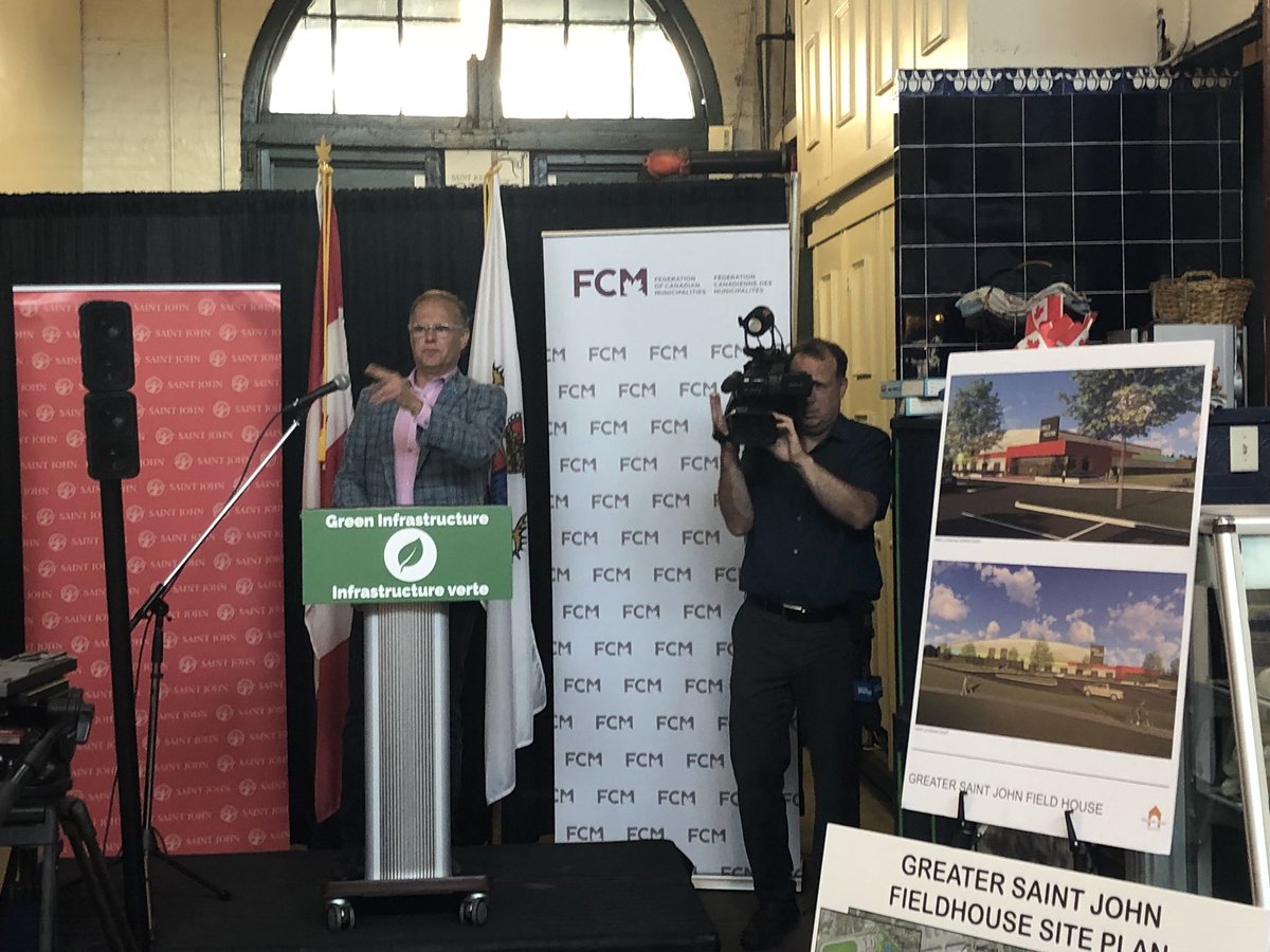 Fédération of Canadian Municipalities announces over $1.6 million for the Stormwater management components of @FieldHouseSJ from the Green Infrastructure Fund. @INFC_eng