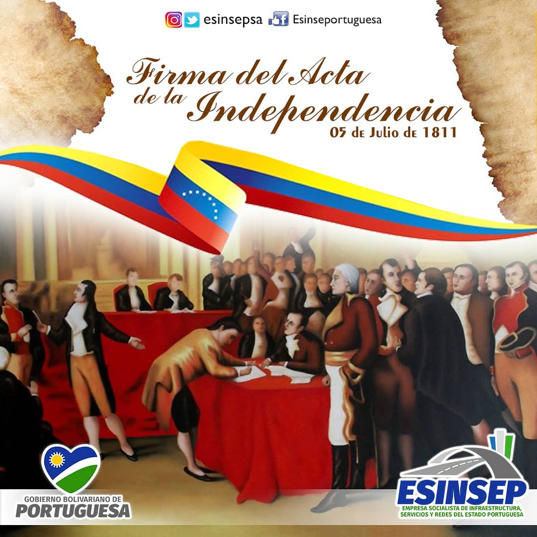 ESINSEPSA's tweet image. Hoy se cumplen 207 años de la Declaración de la Independencia, el 5 de Julio de 1811, de firmo el nacimiento de nuestra Venezuela, marcando el inicio de la lucha contra el imperio español ,que culmina con la victoria #IndependenciaParaSiempre @NicolasMaduro