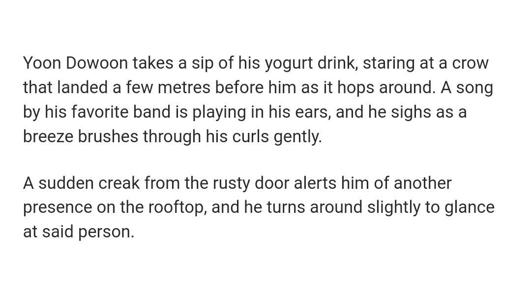 psychedelicjje's tweet photo. Chapter 7 of the #jaehyungparkian fic, We Met in The Hallways, has been updated!!
It's my personal favorite chapter^^
https://t.co/8FEcUItnKv https://t.co/CgEAdaARdw