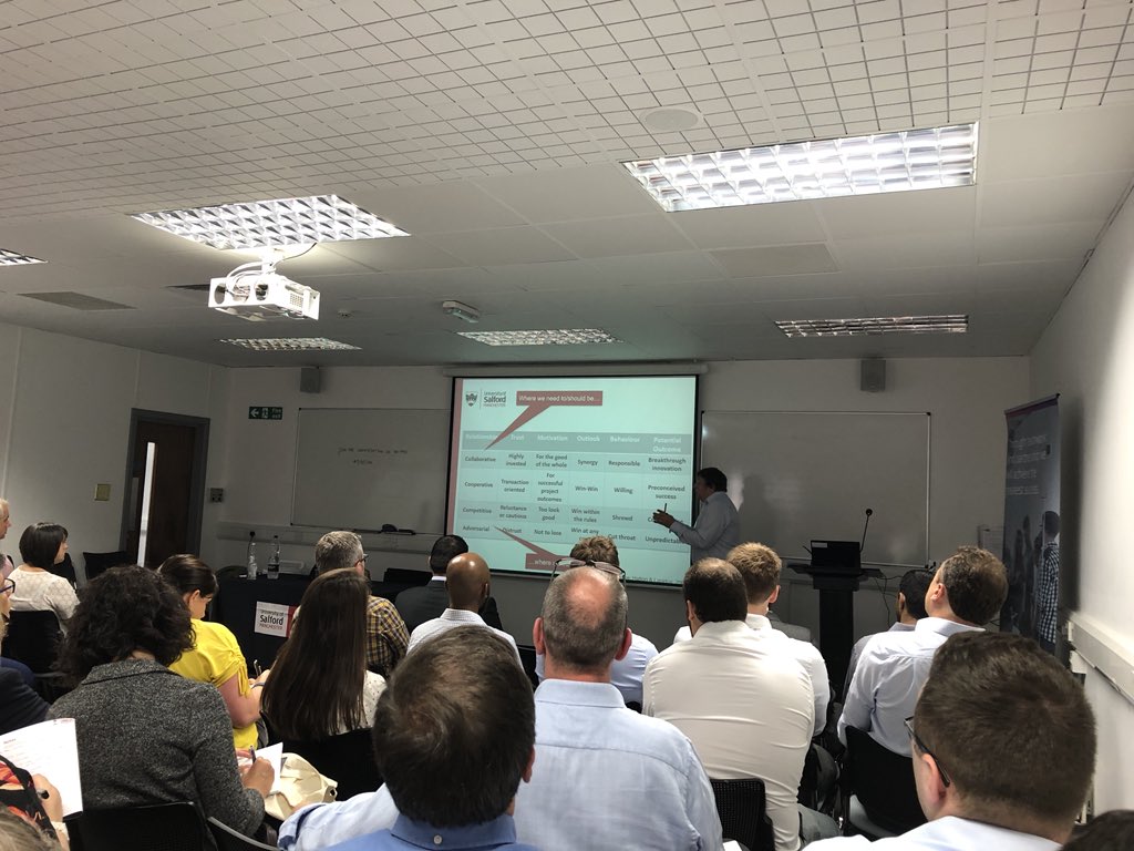 Very interesting talk on the psychology behind collaboration by Jason Underwood this morning... #BIMconf <a href="/SalfordUni/">University of Salford</a> major cultural change is needed in our construction industry