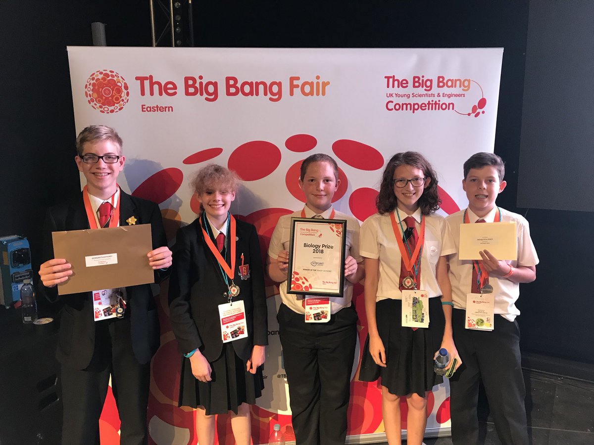 Biology 2018 Big Bang Fair WINNERS! Onto the national competition in March.  @SandringhamSch1