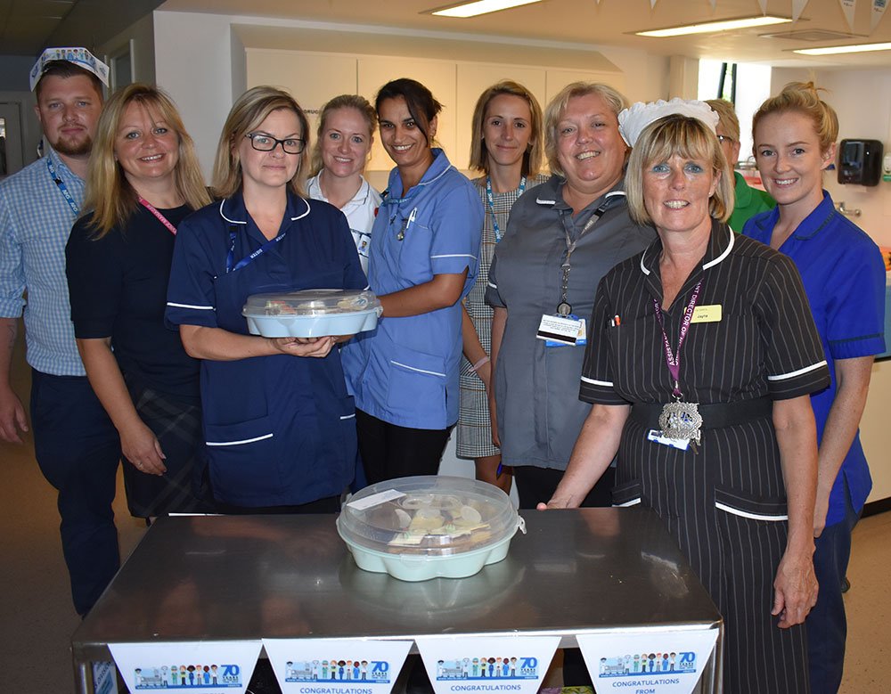 ESHTNHS's tweet photo. Our great teams @ESHTNHS celebrating #NHS70 #ESHT70 #OurMarvellousTeams #HappyBirthdayNHS https://t.co/6kVdouqUNx